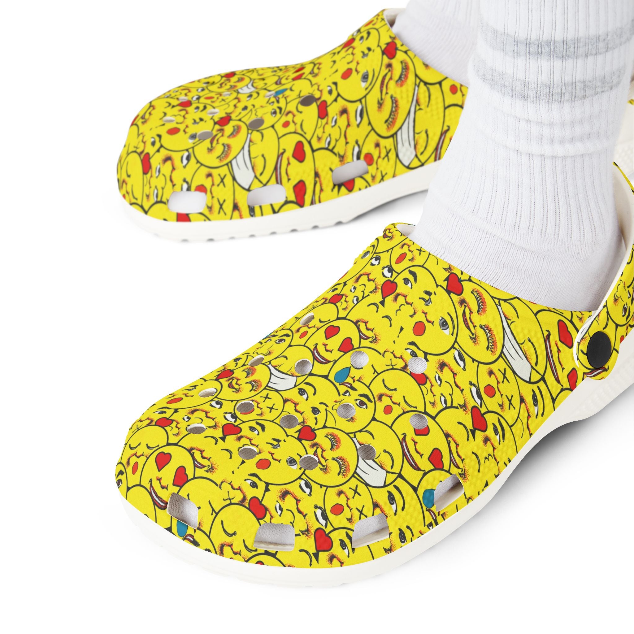 Playful Emoji Clogs - Fun, Comfortable Footwear for Kids & Adults, Great for Casual Wear, Gardening, Parties, and Gifts