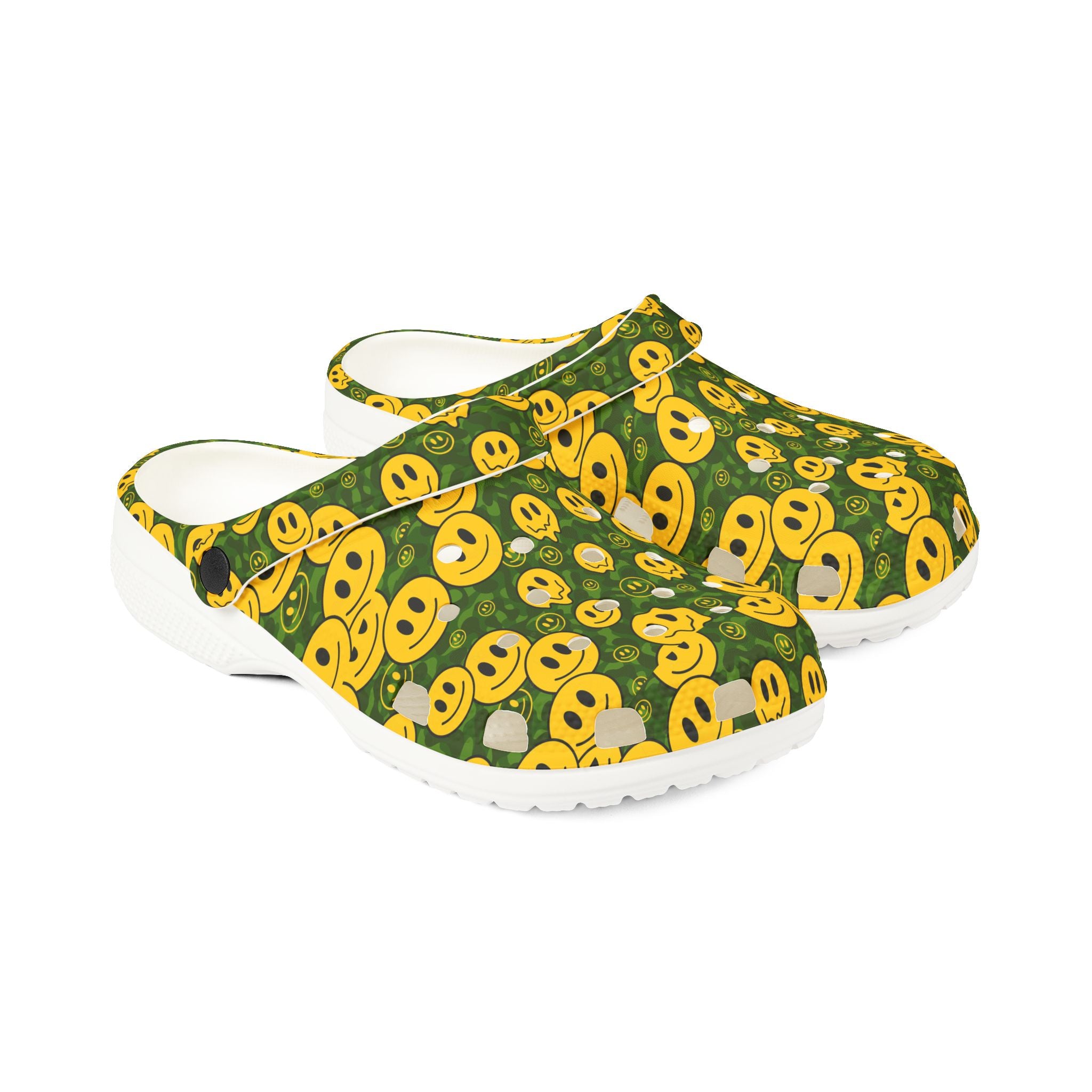 Smiley Face EVA Foam Shoes, Fun Garden Clogs, Colorful Slip-On Footwear, Comfortable Outdoor Shoes, Gifts for Kids & Teens