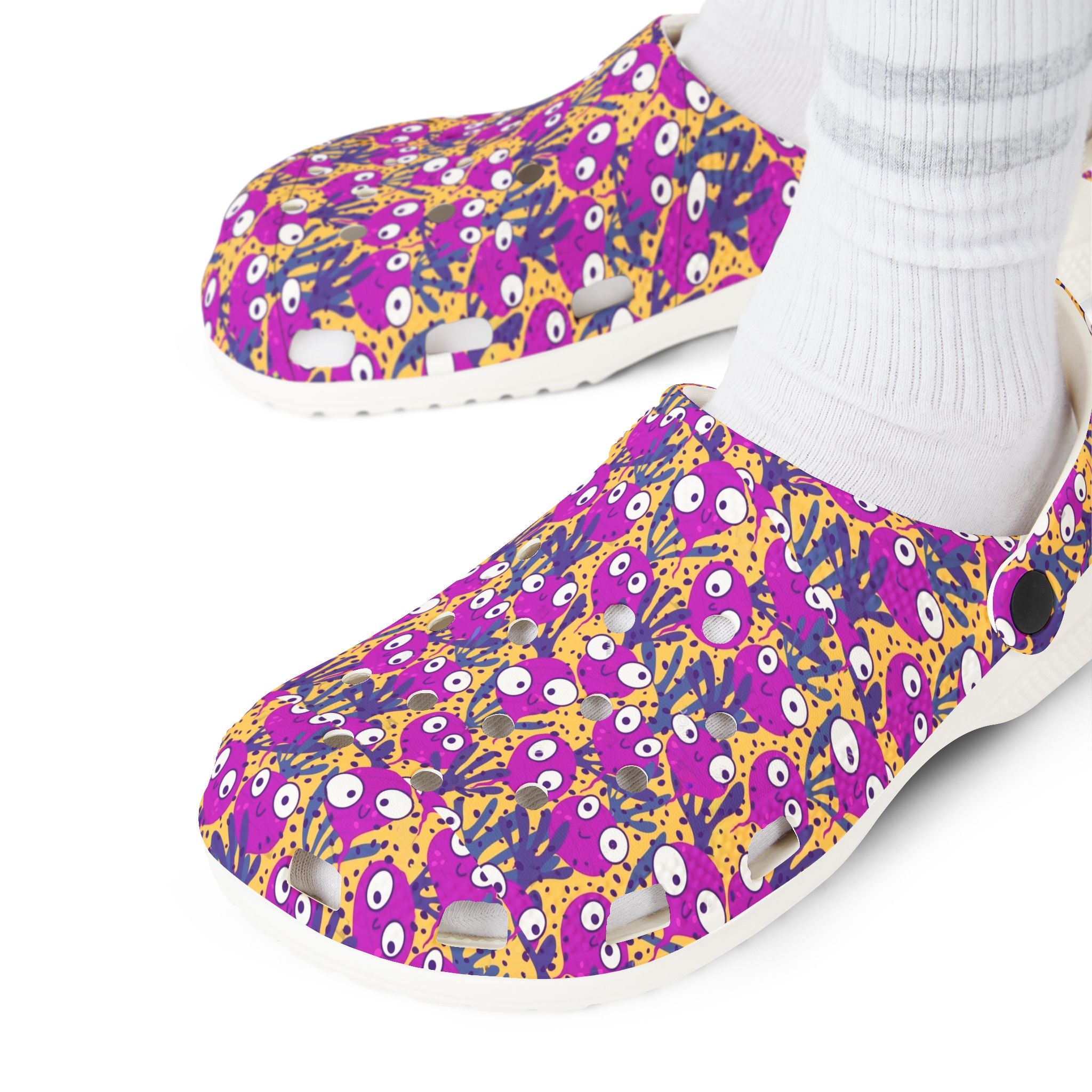 Colorful Patterned EVA Foam Crocs, Fun Slides, Garden Footwear, Summer Clogs, Unique Comfort Shoes