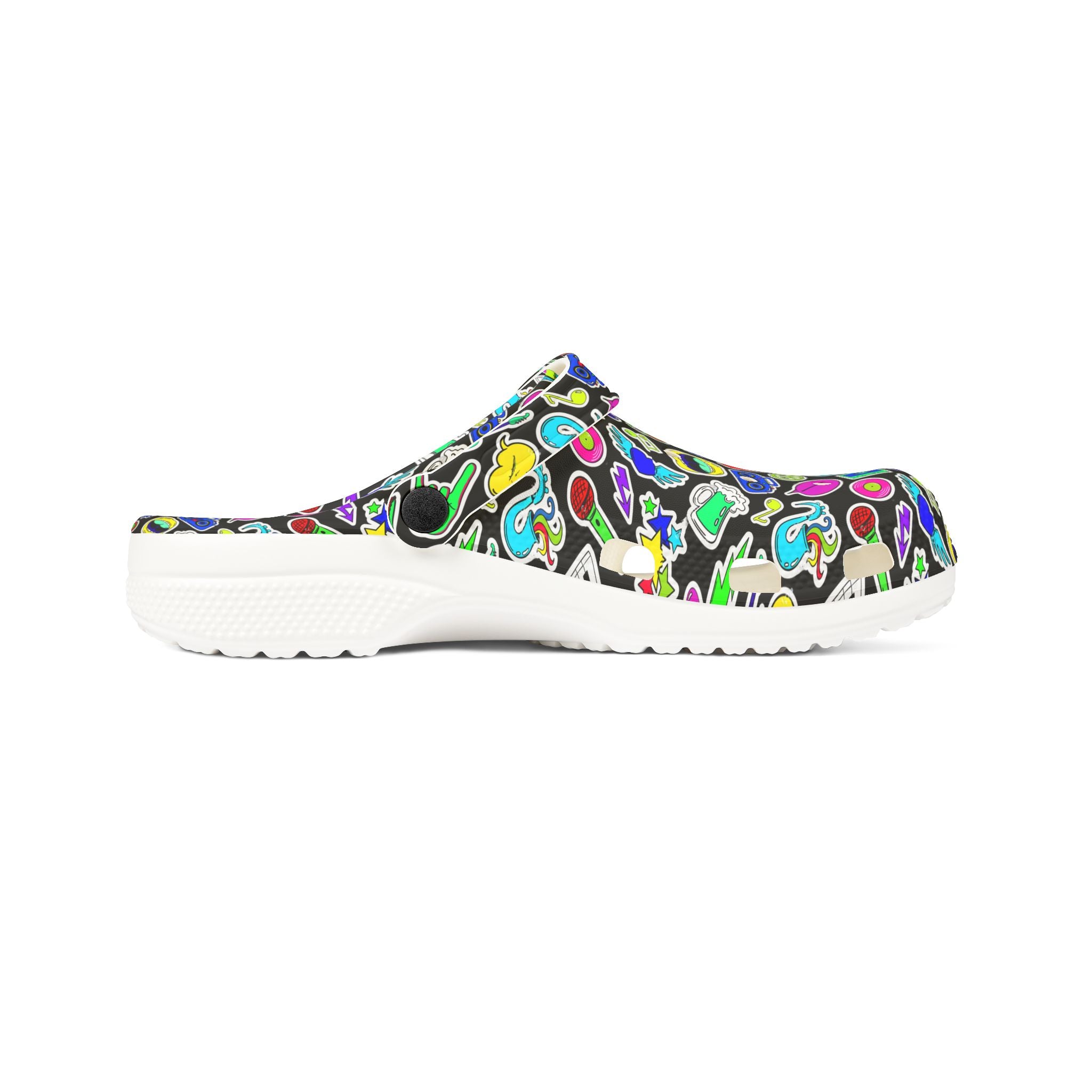 Vibrant AOP EVA Foam Rubber Shoes, Funky Clogs, Colorful Footwear, Unique Garden Shoes, Perfect for Festivals and Everyday Wear