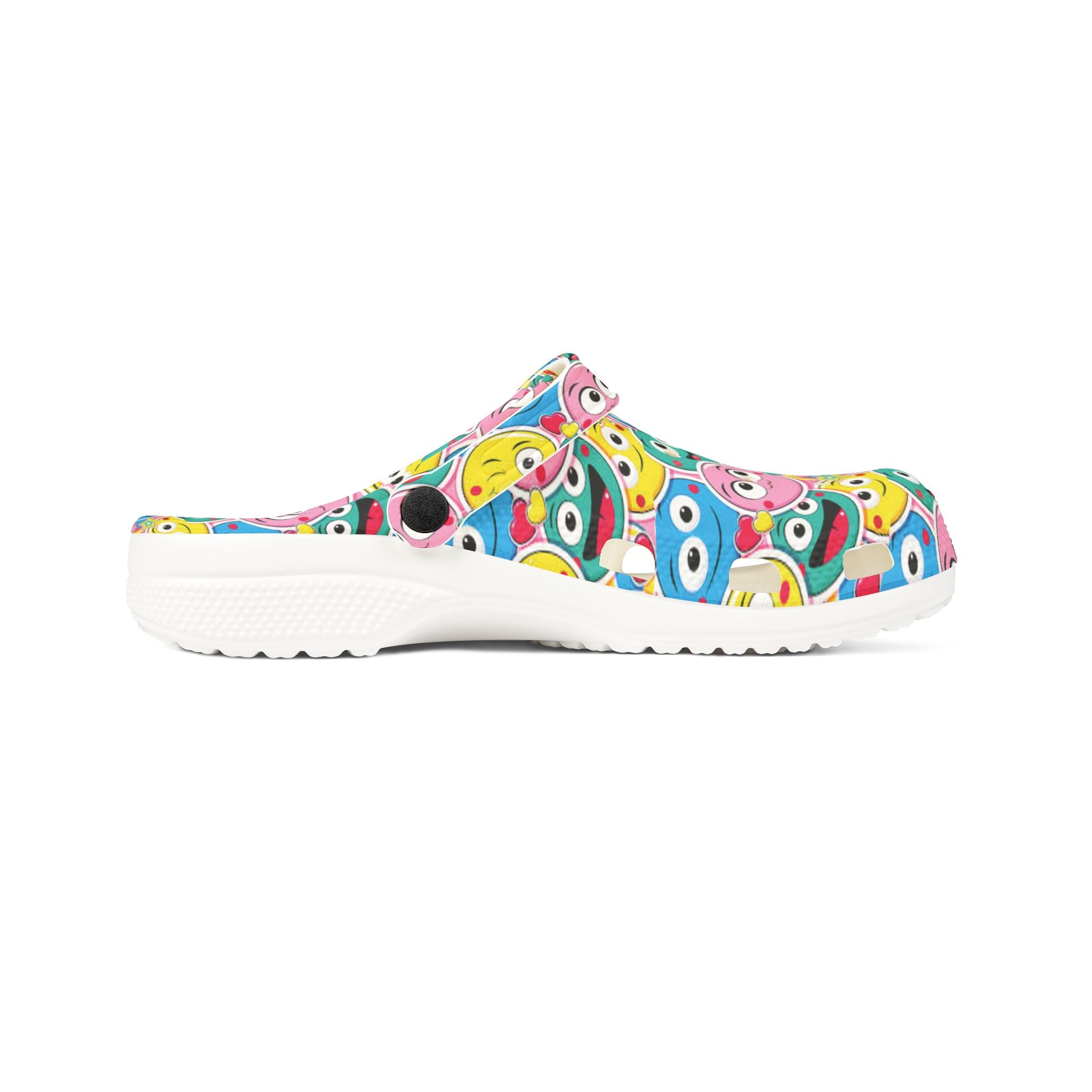 Colorful Emoji Clogs, Fun Comfortable Shoes for Kids, Cartoon Slippers, Summer Footwear, Playful Rubber Shoes