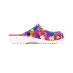 Colorful Smiley Clogs, Cheerful EVA Foam Shoes, Fun Garden Footwear, Happy Mood Shoes, Vibrant Casual Footwear