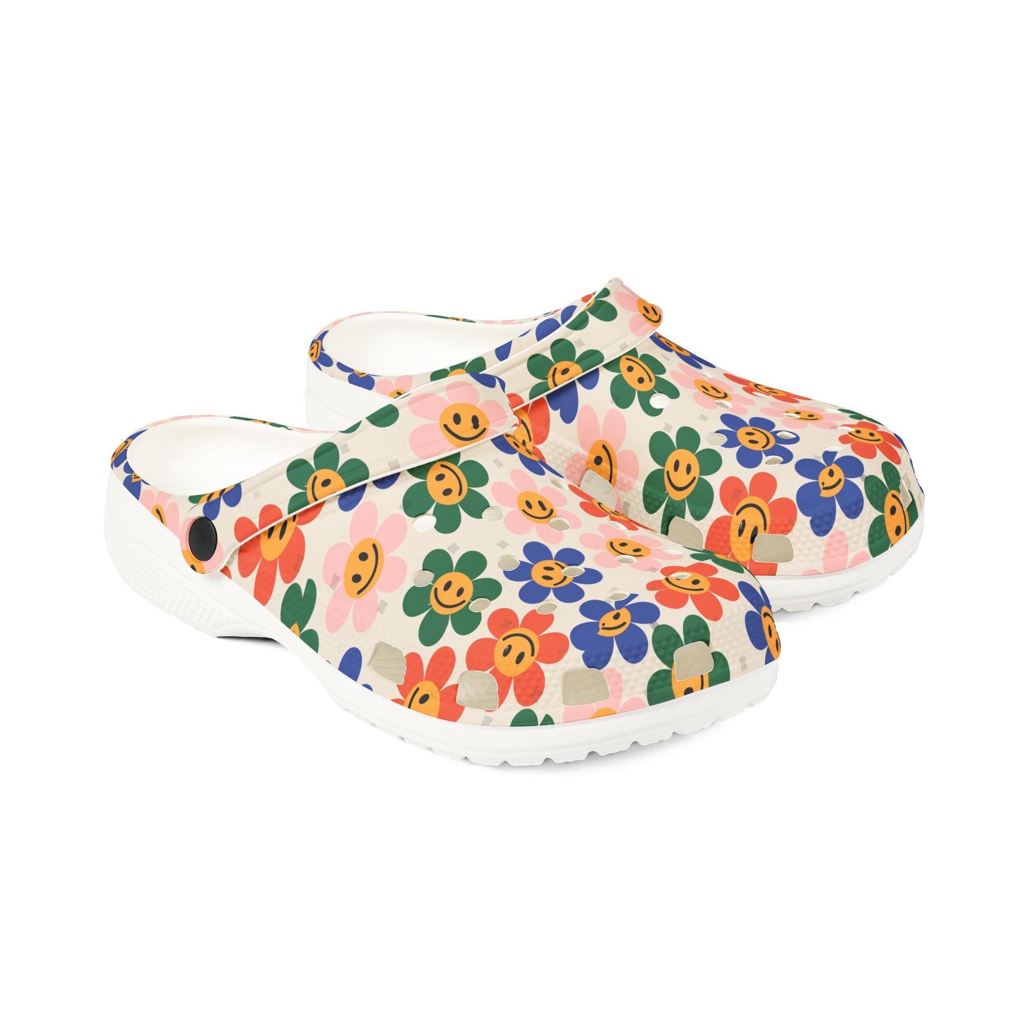 Floral Print EVA Foam Clogs, Comfortable Garden Footwear, Summer Slip-Ons, Perfect for Home, Outdoor, Beach, and Gifting