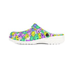 Colorful AOP EVA Foam Rubber Shoes, Fun Clogs, Happy Face Footwear, Bright Slip-Ons, Perfect for Summer Outings, Gifts for Teens