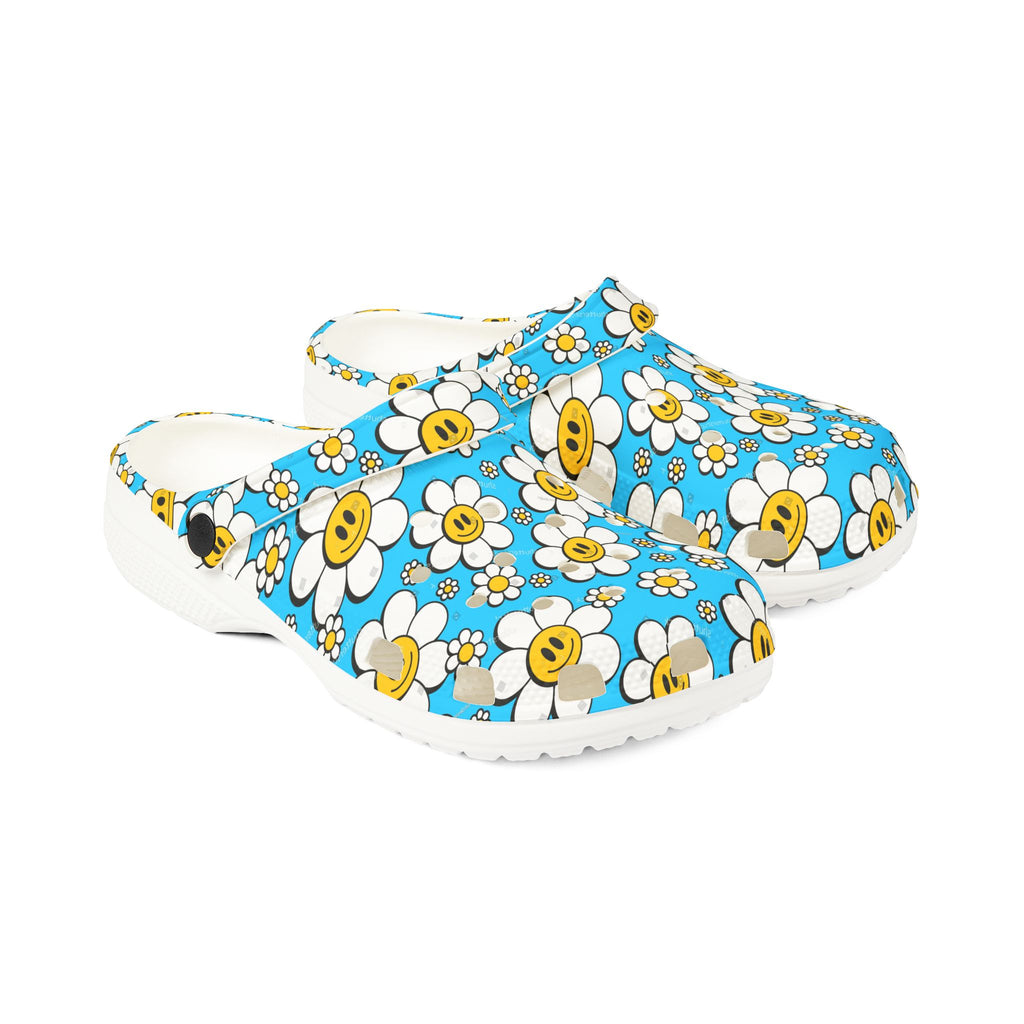 Cheerful Flower Pattern EVA Foam Shoes, Comfortable Garden Clogs, Lightweight Summer Footwear, Fun Outdoor Slip-Ons, Gift for Flower Lovers