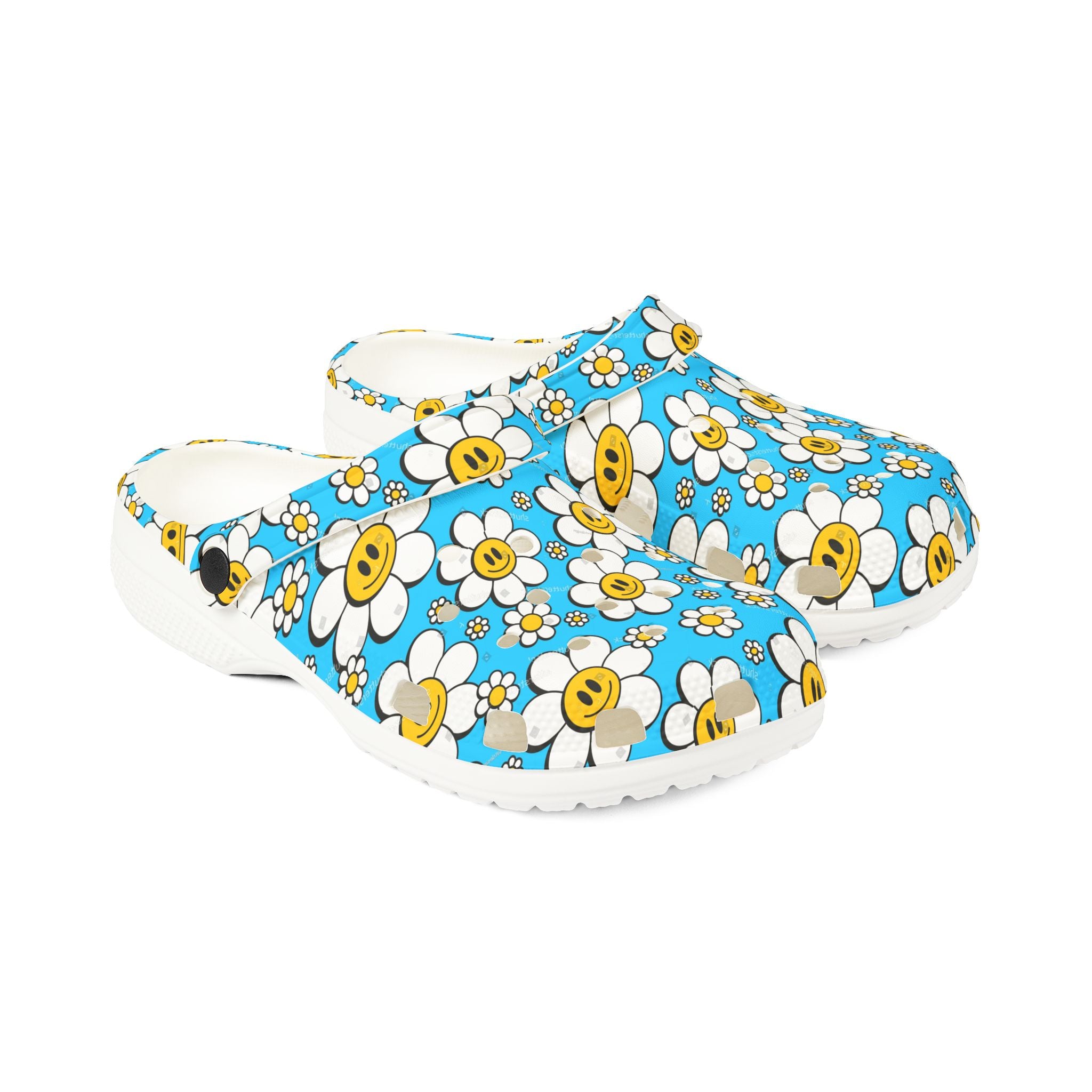 Cheerful Flower Pattern EVA Foam Shoes, Comfortable Garden Clogs, Lightweight Summer Footwear, Fun Outdoor Slip-Ons, Gift for Flower Lovers