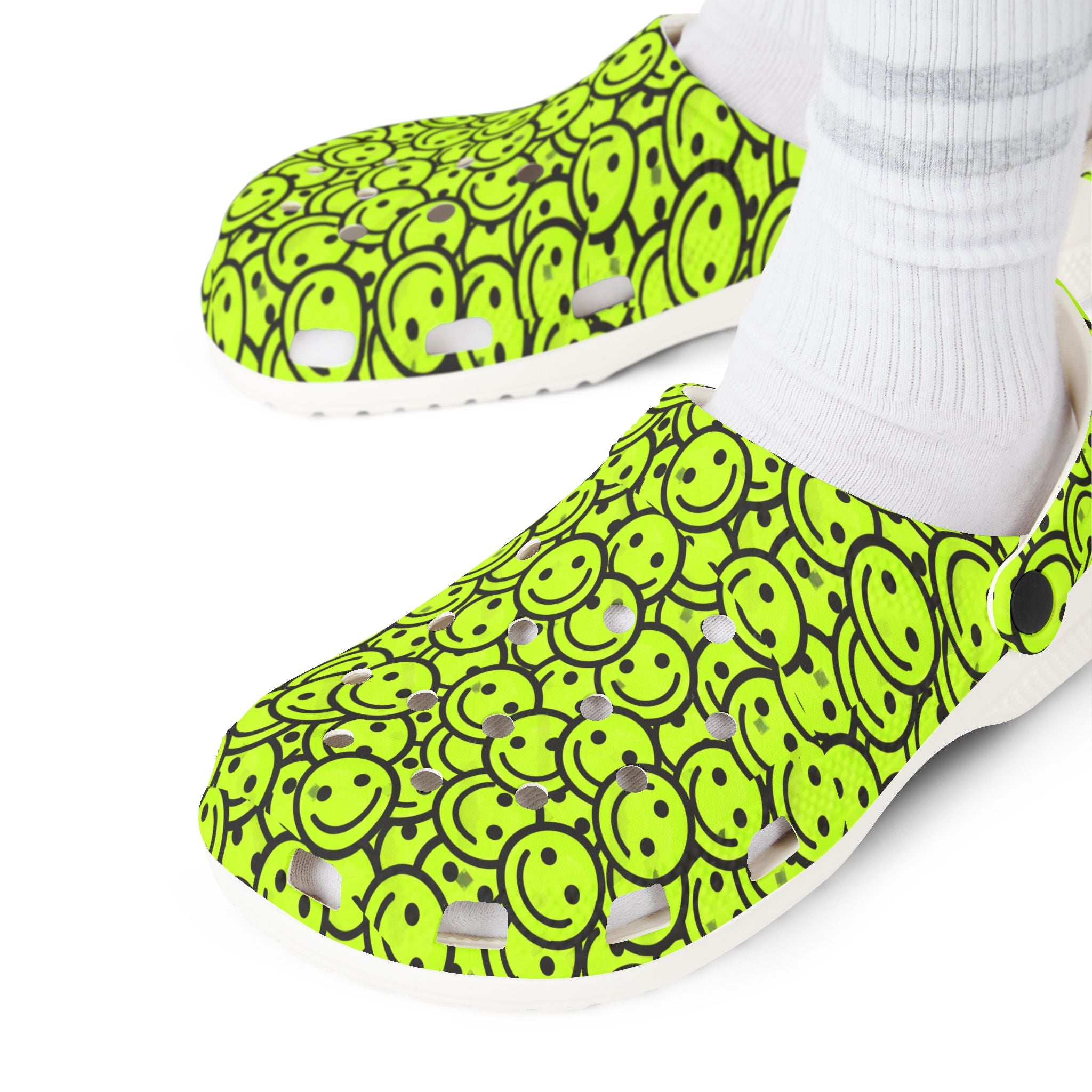 Cheerful Smiley Clogs - Fun EVA Foam Rubber Shoes for Summer, Garden, Beach, and Everyday Wear
