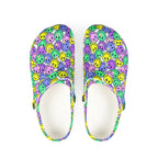Colorful AOP EVA Foam Rubber Shoes, Fun Clogs, Happy Face Footwear, Bright Slip-Ons, Perfect for Summer Outings, Gifts for Teens