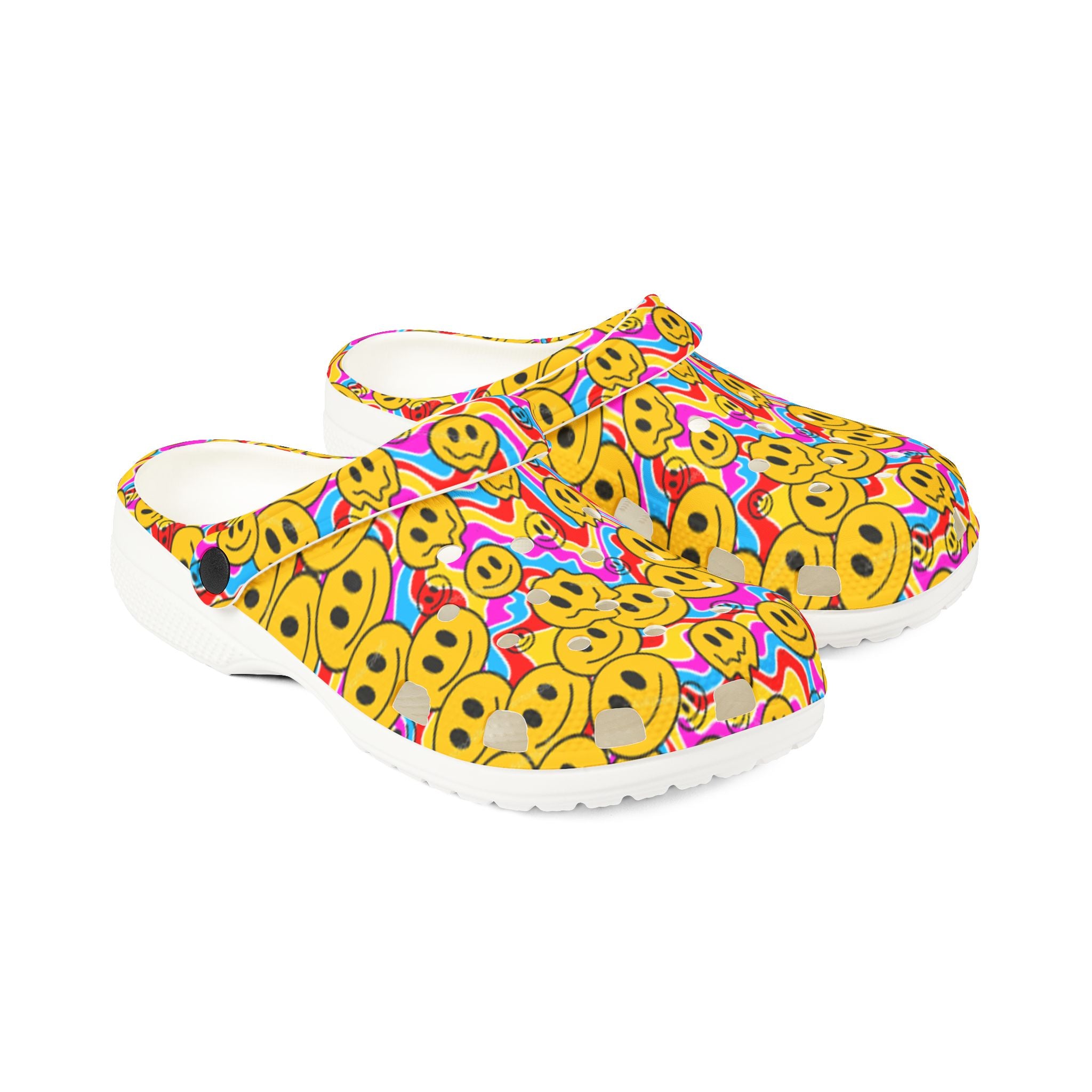 Colorful Smiley Foam Clogs - Fun, Comfy Footwear for All Occasions, Perfect Gift for Kids and Adults, Great for Summer, Parties, Casual Wear