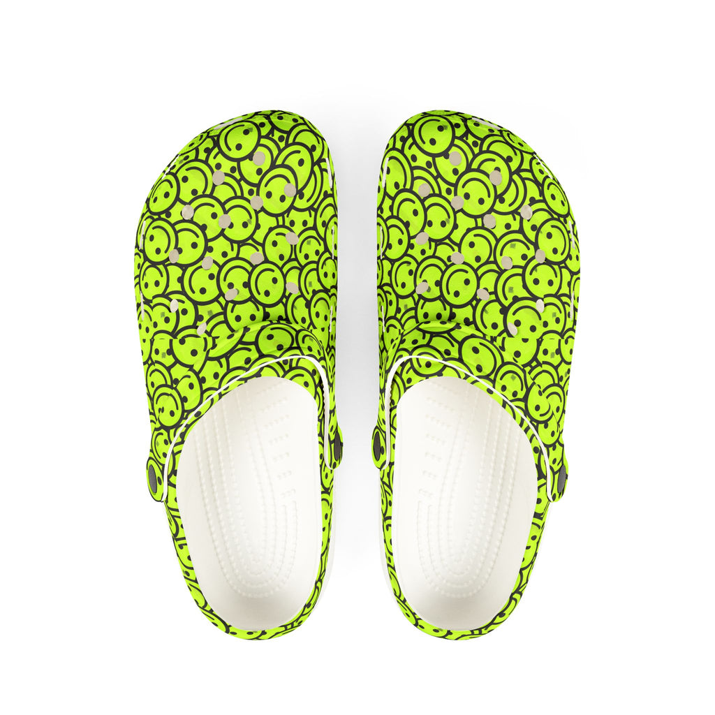 Cheerful Smiley Clogs - Fun EVA Foam Rubber Shoes for Summer, Garden, Beach, and Everyday Wear