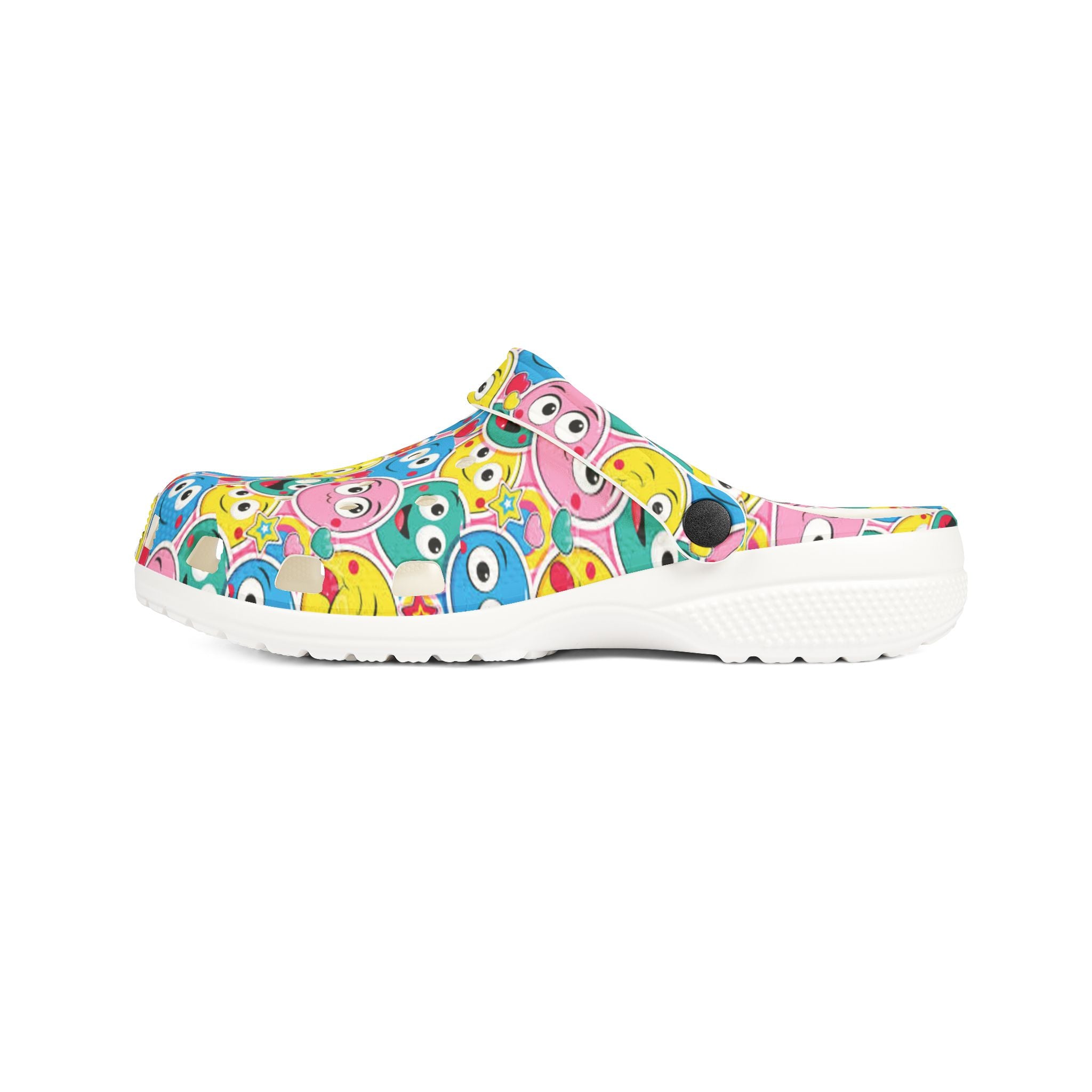 Colorful Emoji Clogs, Fun Comfortable Shoes for Kids, Cartoon Slippers, Summer Footwear, Playful Rubber Shoes