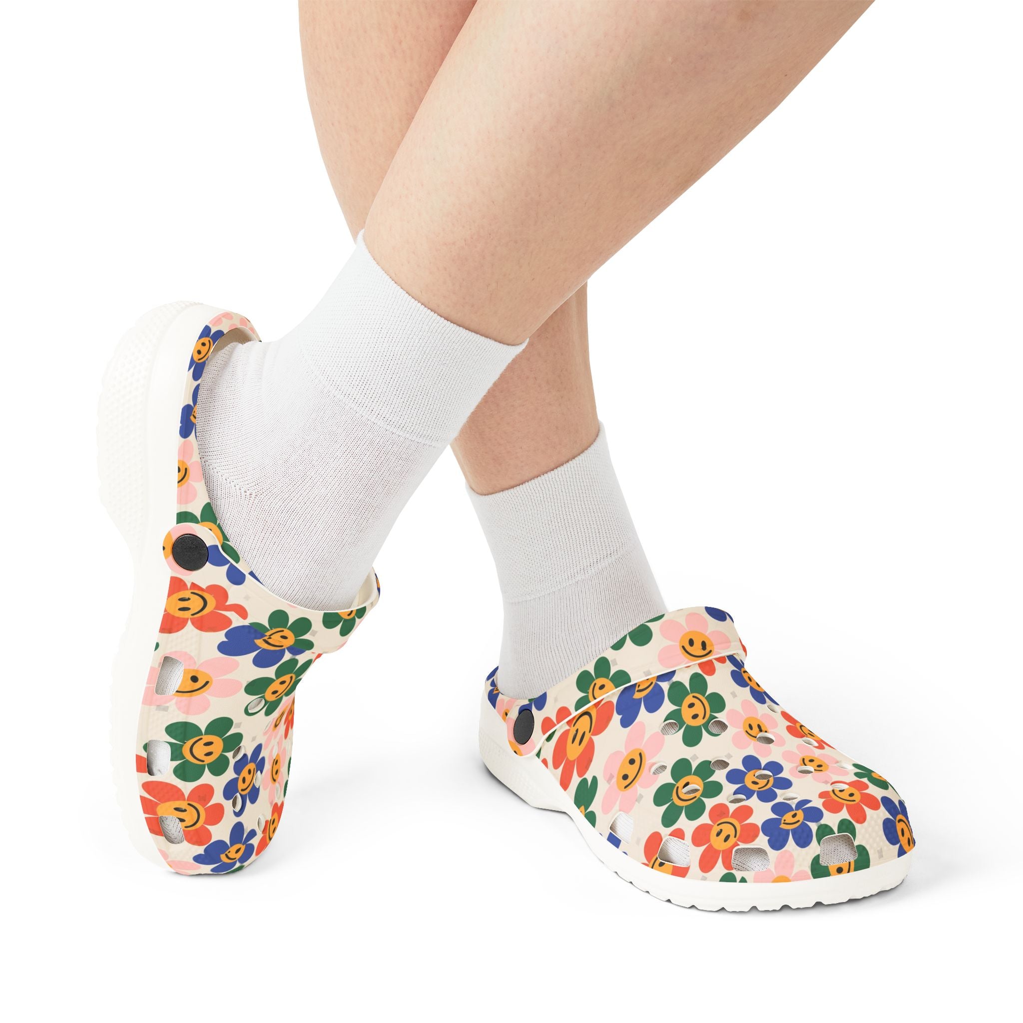 Floral Print EVA Foam Clogs, Comfortable Garden Footwear, Summer Slip-Ons, Perfect for Home, Outdoor, Beach, and Gifting