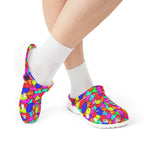Colorful Smiley Clogs, Cheerful EVA Foam Shoes, Fun Garden Footwear, Happy Mood Shoes, Vibrant Casual Footwear