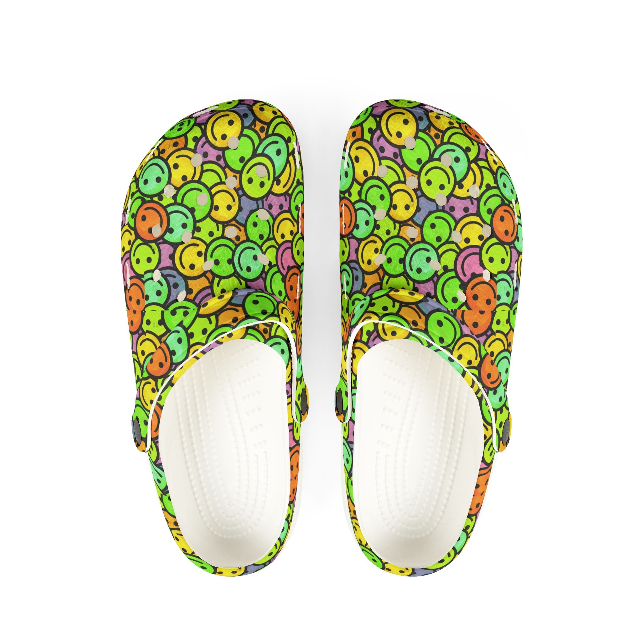 Colorful Smile Face Clogs - Fun Footwear for Every Occasion, Comfortable EVA Foam Shoes, Perfect for Home, Garden, and Parties