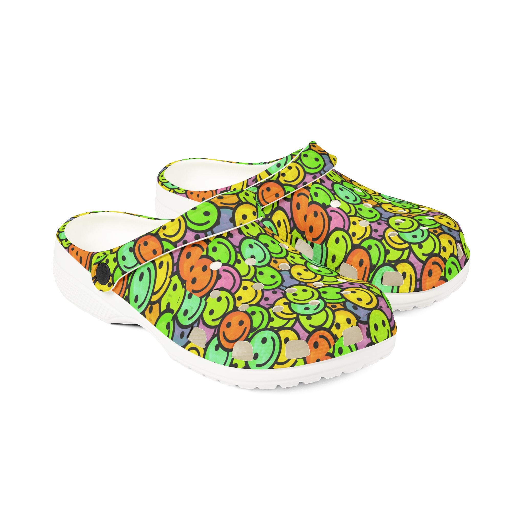 Colorful Smile Face Clogs - Fun Footwear for Every Occasion, Comfortable EVA Foam Shoes, Perfect for Home, Garden, and Parties
