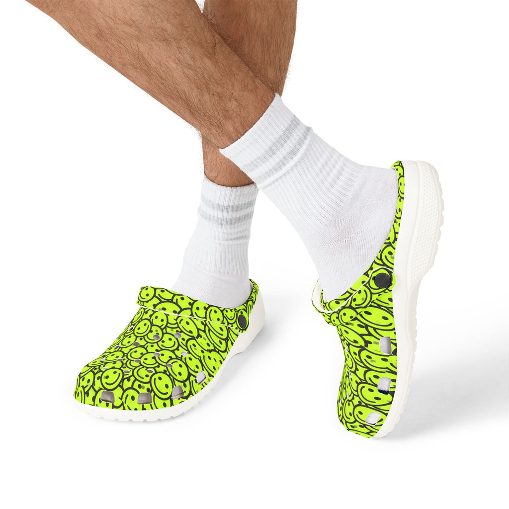 Cheerful Smiley Clogs - Fun EVA Foam Rubber Shoes for Summer, Garden, Beach, and Everyday Wear
