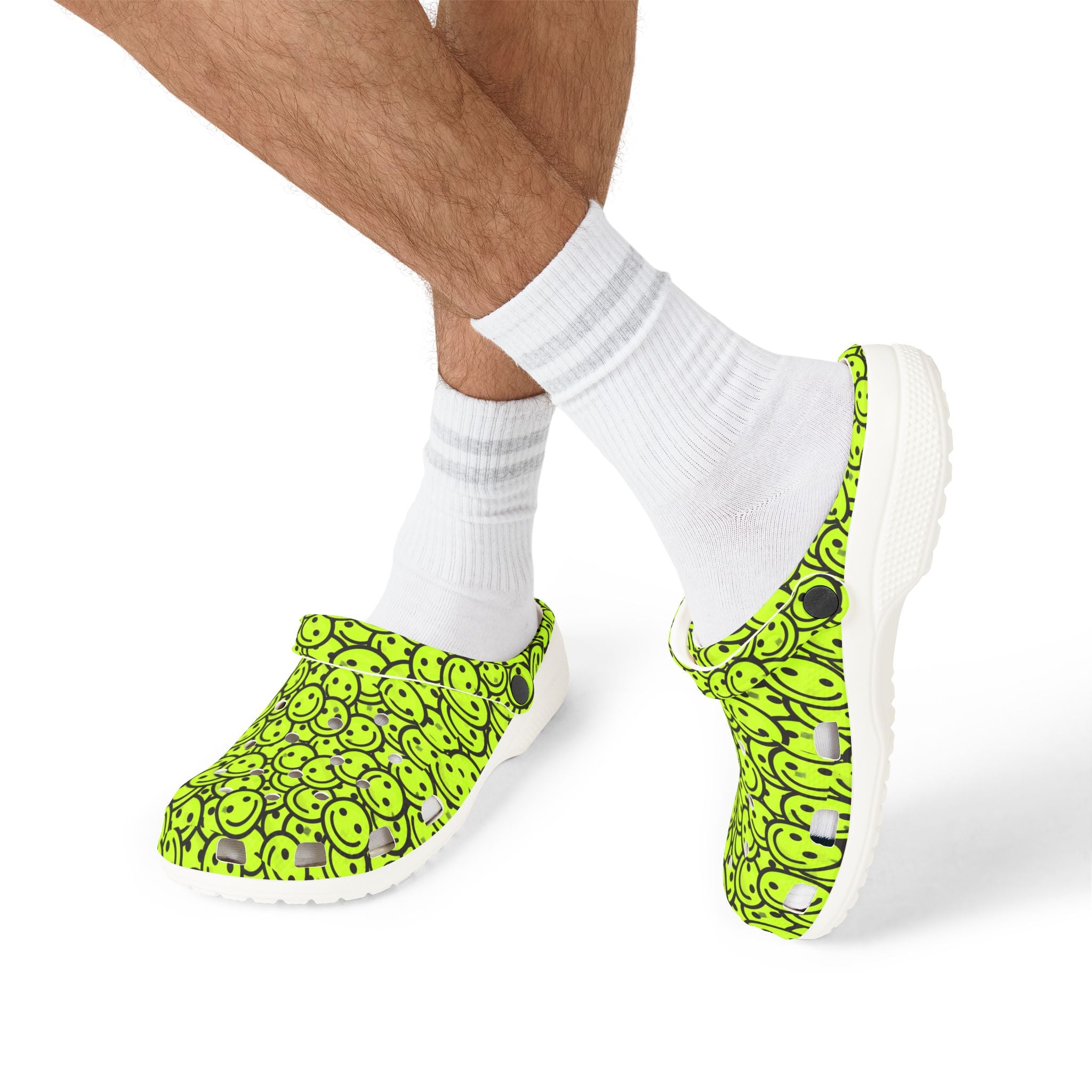 Cheerful Smiley Clogs - Fun EVA Foam Rubber Shoes for Summer, Garden, Beach, and Everyday Wear