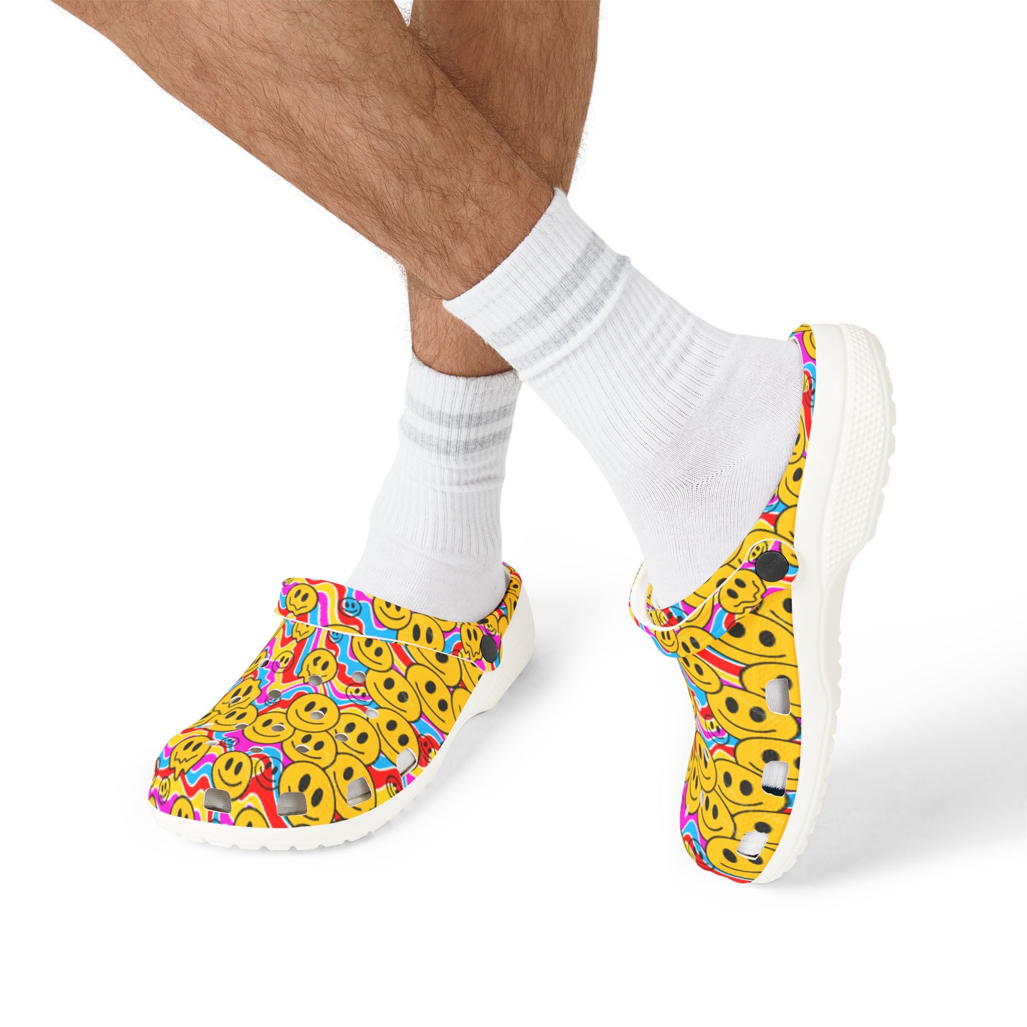 Colorful Smiley Foam Clogs - Fun, Comfy Footwear for All Occasions, Perfect Gift for Kids and Adults, Great for Summer, Parties, Casual Wear