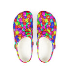Colorful Smiley Clogs, Cheerful EVA Foam Shoes, Fun Garden Footwear, Happy Mood Shoes, Vibrant Casual Footwear