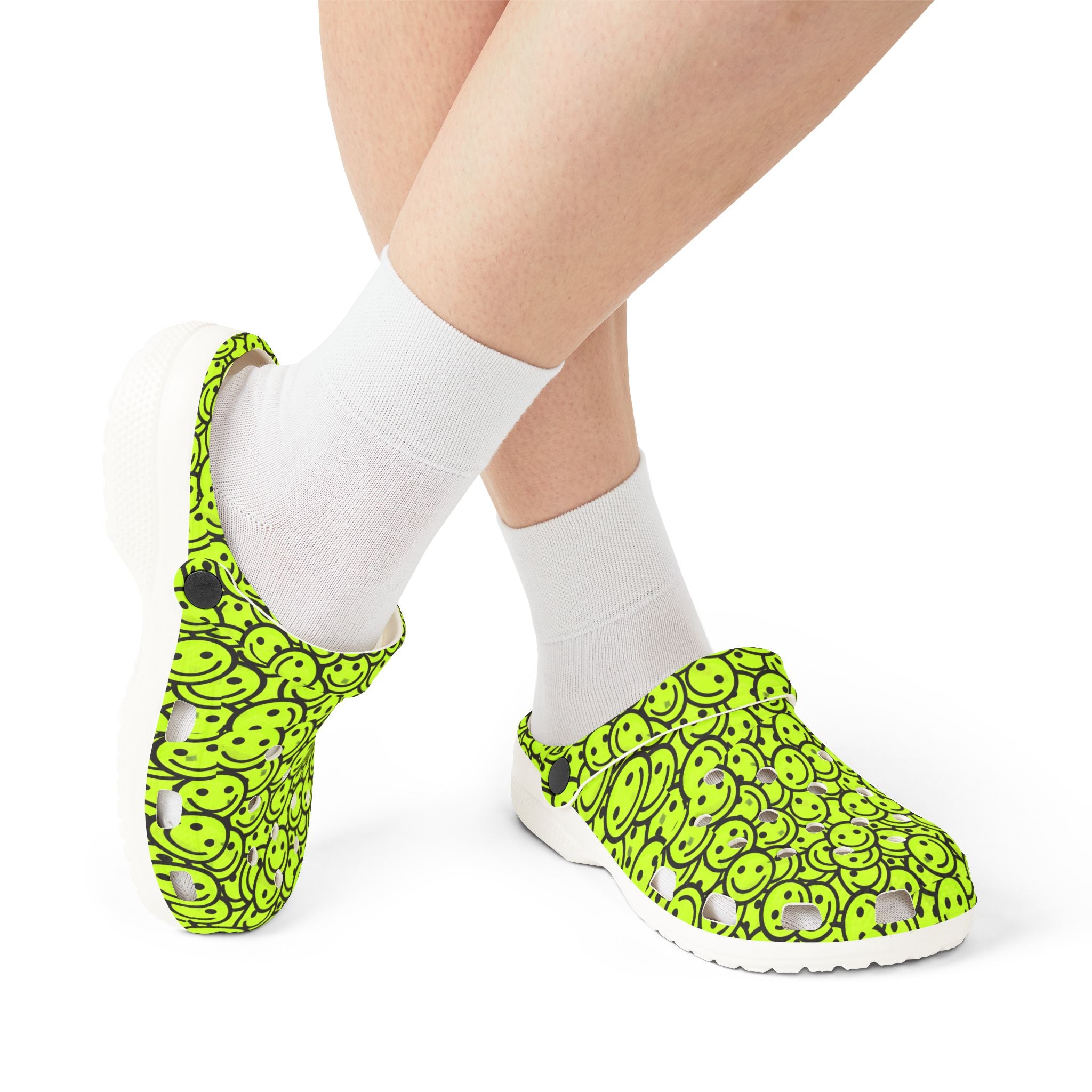 Cheerful Smiley Clogs - Fun EVA Foam Rubber Shoes for Summer, Garden, Beach, and Everyday Wear
